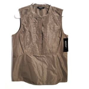 NWT Lafayette 148 New York Tan Sleeveless Blouse